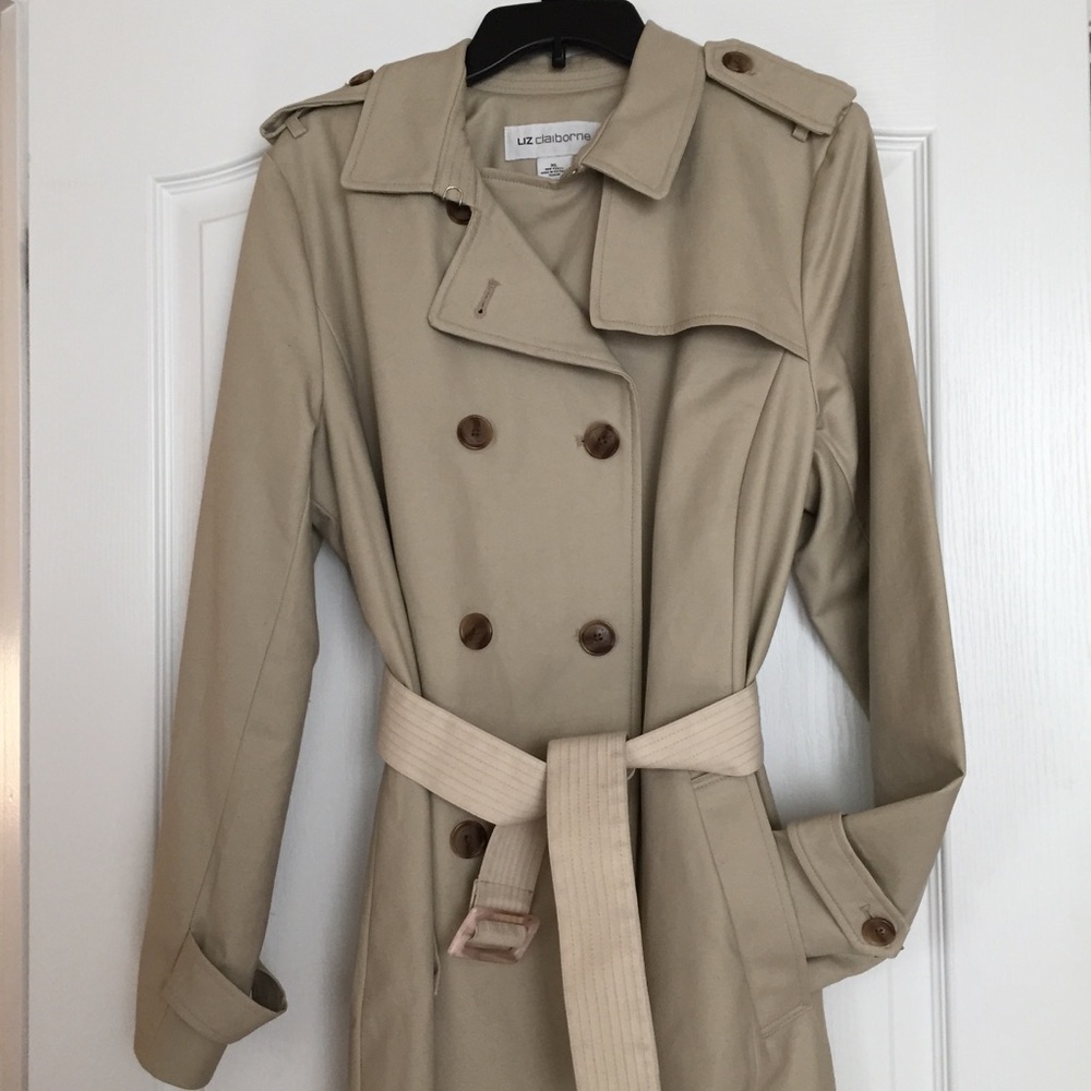 Stylish khaki trench coat